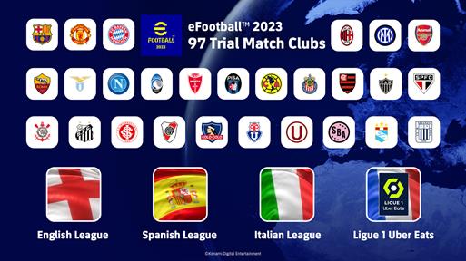 97 Clubes de las principales ligas Europeas, ya disponibles en eFootball 2023